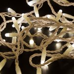 НИТЬ flashing (каждый 5-ый) 10м, белый ПВХ, 100 LED ТЕПЛЫЙ БЕЛЫЙ, соединяется, 230В (нужен шнур питания  303-500/303-500-1)