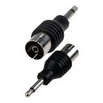 4-450, переходник 3.5 мм штекер моно - тв гнездо пластик