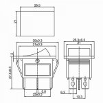 Выключатель клавишный 250V 15А (6с) ON-ON желтый  с подсветкой (RWB-506, SC-767)  REXANT