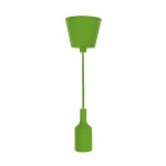 Патрон E27 силиконовый со шнуром 1 м, зеленый REXANT