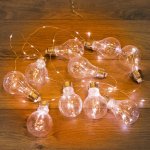 Гирлянда светодиодная "Ретро-лампы" , 3 м, ТЕПЛЫЙ БЕЛЫЙ, питание 3хАА