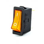 A21B1S11, Выключатель в чёрном корпусе жёлтая клавиша с подсветкой 1НО