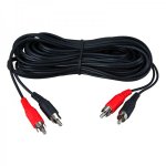 Шнур REXANT 2 RCA - 2 RCA, 5 м, черный (10 шт./уп.)