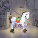 Акриловая светодиодная фигура «Лошадка» 38 см, 60 светодиодов