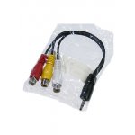 3-0123A-0.1, Шнур A/V шт 3.5st 4С-3гнRCA, plastic-nickel,d3.2 мм,0.2м