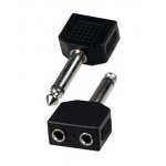 2-130 (NP-578A), переходник 6.35мм штекер моно-2 x 3.5мм гнездо моно пластик