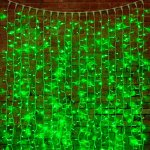 ДОЖДЬ (занавес) 2х3м, белый КАУЧУК IP67, 760 LED ЗЕЛЕНЫЕ  к разветвителям не подходит