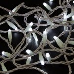 НИТЬ 10м (2 модуля x 5м), белый ПВХ, 100 LED Белые, соединяется, 230В (нужен шнур питания 303-500/303-500-1)
