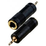 2-020G, переходник 2.5мм штекер моно - 6.35мм гнездо моно пластик "позол."