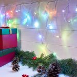 АЙСИКЛ (бахрома), 1,8 х 0,5 м, прозрачный ПВХ, 48 LED RGB IP20, не соединяется