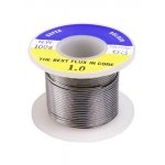 SOLD.WIRE, 1.0MM, 100GM/ROLL (SN 63%), 63%Sn припой-проволочный 1мм с канифолью 100г