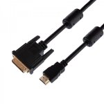 Шнур HDMI - DVI-D с фильтрами, длина 3 метра (GOLD) (PE пакет)  REXANT