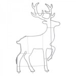 Фигура световая «Сказочный олень» из гибкого неона, 140х93 см, 1680 LED