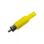 1-200 YE (RP-405) ЖЕЛТЫЙ, штекер RCA пластик на кабель, желтый