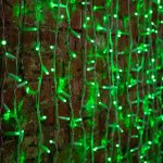 ДОЖДЬ (занавес) 2х3м, белый КАУЧУК IP67, 760 LED ЗЕЛЕНЫЕ  к разветвителям не подходит