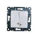 30001023 ВЫКЛЮЧАТЕЛЬ СКРЫТ.УСТ.2 КЛ. С ПОДСВЕТКОЙ (БЕЛ.) Б/РАМКИ