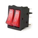 A12B1K11, Выключатель в чёрном корпусе две красные клавиши с подсветкой1НО+1НЗ