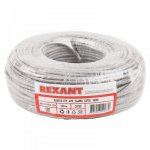 Кабель  UTP 4 х 2 х 0,50 мм, CU (медь), cat 5e, 100МГц, PVC серый, (бухта 100м)  REXANT