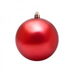 Елочная фигура «Шар» глянцевый 10 см, цвет красный (цена за 1 шт.)