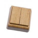 90682002, Выключатель 2 кл  дуб накладной монтаж