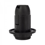 Патрон пластиковый термостойкий подвесной с кольцом Е14, черный REXANT