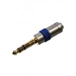 1-131G, штекер аудио 6.35мм стерео металл  на кабель "позолоченный"