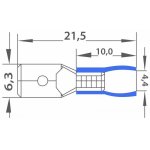 КЛЕММА ПЛОСКАЯ изолированная штекер - 6.3мм 1.5-2.5мм² (РПи-п 2.5-(6.3) / (MDD2-250) синий  REXANT