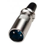1-507, разъем XLR 3 контакта штекер металл на кабель с хомутом (70мм)