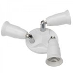 Разветвитель цокольный Е27-3хЕ27 (поворотный цоколь) белый REXANT