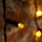 ДОЖДЬ (занавес) 2х1,5м, черный ПВХ, 360 LED ЖЁЛТЫЕ