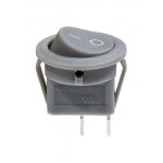 777 ПЕРЕКЛЮЧАТЕЛЬ 2 КОНТ. 250В/12.0А СЕРЫЙ (768-1)  КРУГЛЫЙ