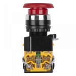 Выключатель-кнопка 10А Ø22 красная Грибок Аварийная (LA38-11ZS)  REXANT