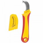 Нож монтажника нержавеющая сталь с "пяткой" Rexant