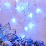 АЙСИКЛ (бахрома), 1,8 х 0,5 м, прозрачный ПВХ, 48 LED СИНИЕ IP20, не соединяется