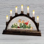 Декоративный светильник «Подсвечник» с эффектом снегопада и подсветкой