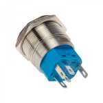 Кнопка  антивандальная Ø22 250В Б/Фикс (6с) (ON)-OFF/(OFF)-ON подсв/зеленая  REXANT