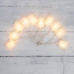 Гирлянда светодиодная «Шишки» 1,5 м, прозрачный ПВХ, 10 LED, теплый белый,  питание 2 х АА