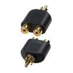 2-260G (NP-560), переходник RCA штекер - 2 x RCA гнездо пластик "позол"