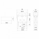 Выключатель клавишный 250V 10А (3с) ON-OFF-ON черный  с нейтралью  (RWB-411, SC-791)  REXANT