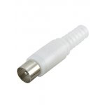 SQ1809-0011, гнездо антенное ТВ пластик без пайки белое