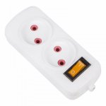 Колодка 2 гнезда б/з с выключателем PROconnect «Эконом»