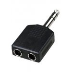 2-161(NP-566), переходник 6.35мм штекер стерео-2 x 6.35мм гнездо стерео плас.