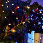 Каскад Lamper Янтарные Пчелы LED 10 м с выносной солнечной панелью 2 м и аккумулятором, IP65, теплое белое свечение