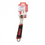 Разводной ключ REXANT 200 мм никелированный, двухкомпонентная рукоятка