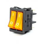 A12B1S11, Выключатель в чёрном корпусе две жёлтые клавиши с подсветкой1НО+1НЗ