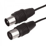 ВЧ кабель, ТВ гнездо - ТВ штекер, длина  5 метров, чeрный (тонкий кабель)  REXANT