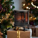 Светодиодный камин «Винтаж мини» с эффектом живого огня 24.8х12.7х30 см с USB, черный