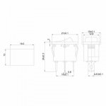 Выключатель клавишный 250V 6А (3с) ON-OFF синий  с подсветкой  Mini  (RWB-206, SC-768)  REXANT