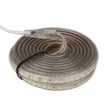 LED Лента 220В, 6x10.6мм, IP67, SMD 3014, 120 LED/м, теплый белый (3000 К), блистер 5м (с комплектом подключения)