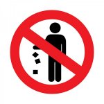 Наклейка запрещающий знак «Не мусорить» d-150 мм REXANT, стоимость за 1штуку (10шт)
